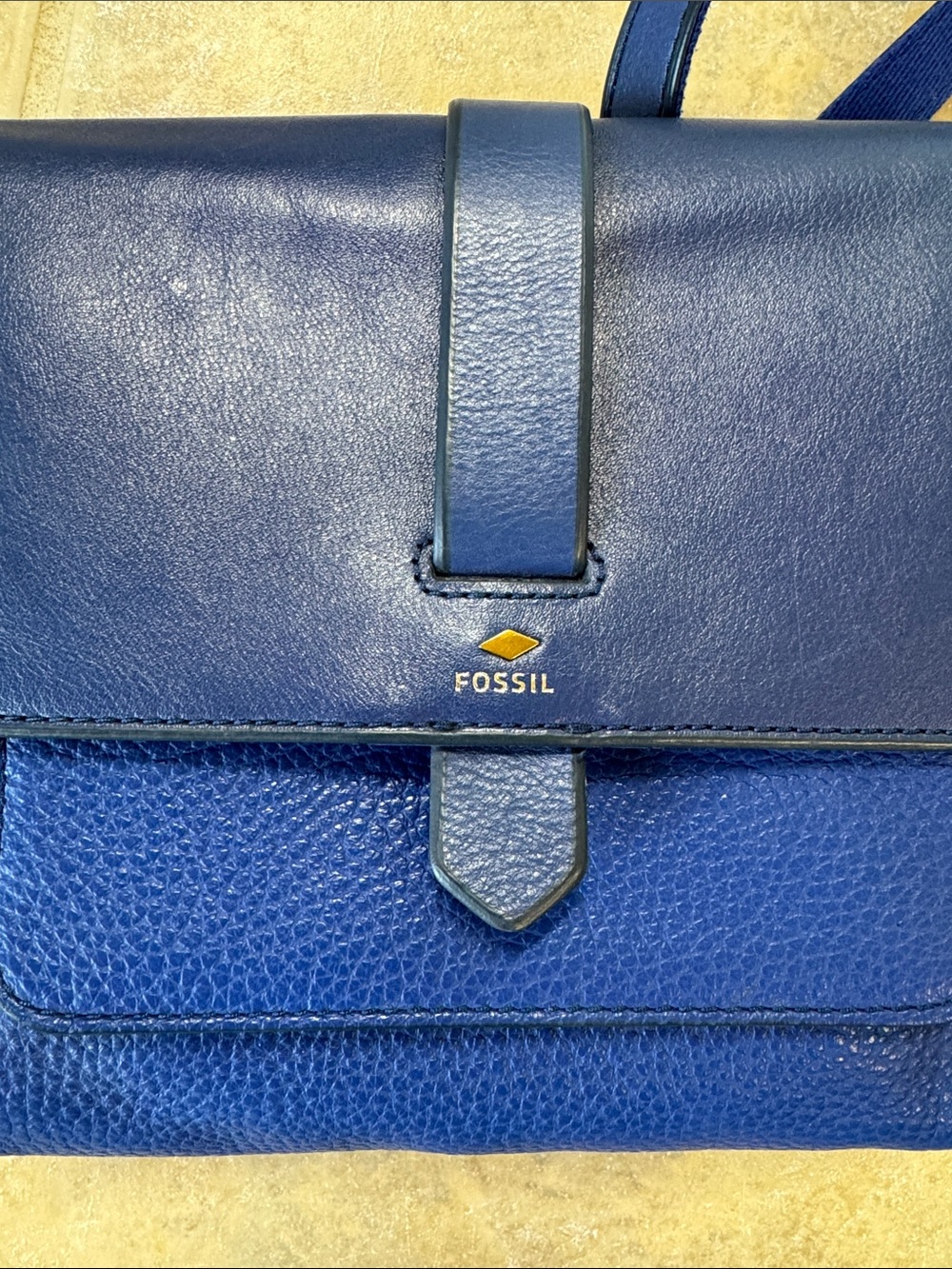 Fossil Blue Leather Pebble Crossbody Bag - Picture 3 of 8